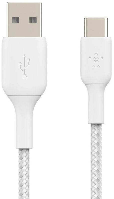 Кабель USB-A > USB-C зарядки/синхронизации Belkin 2м, 15Вт, Type-C, витой, белый