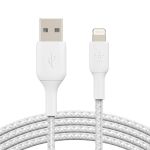 Кабель USB-A > Lightning заряджання/синхронізації Belkin 2м, 12Вт, плетений, білий