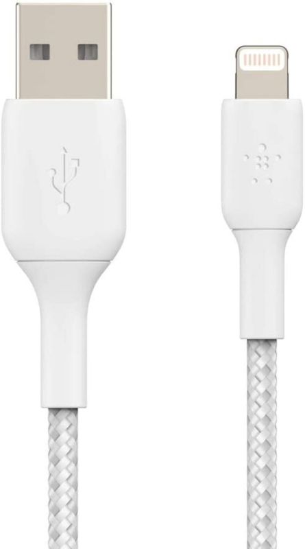 Кабель USB-A > Lightning зарядки/синхронизации Belkin 2м, витой, белый