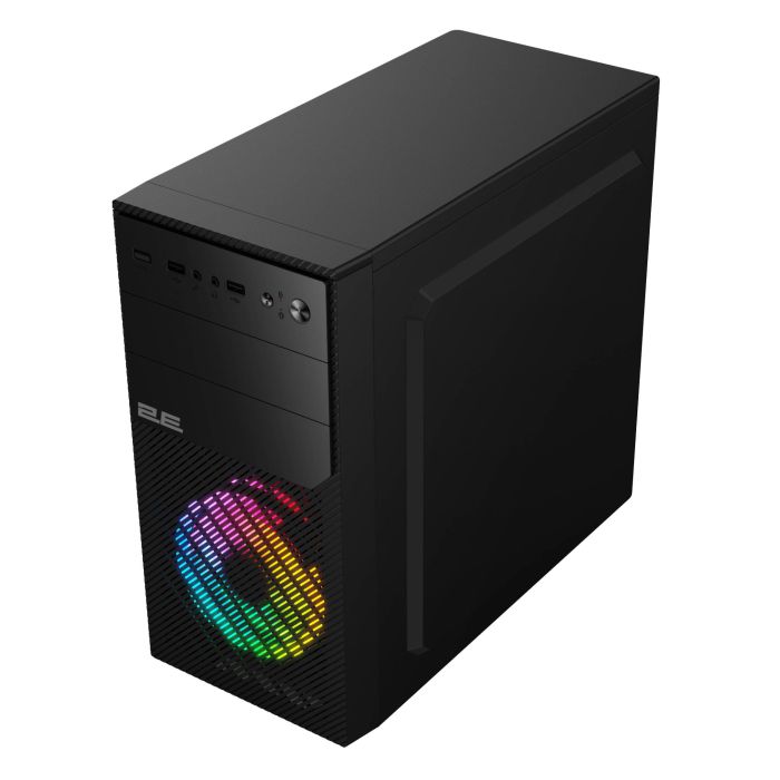 2E PC case Basis RD850 without PSU, 1xUSB3.0, 2xUSB2.0, 1x120mm ARGB, VGA 290mm, Metal Side Panel, mATX, black