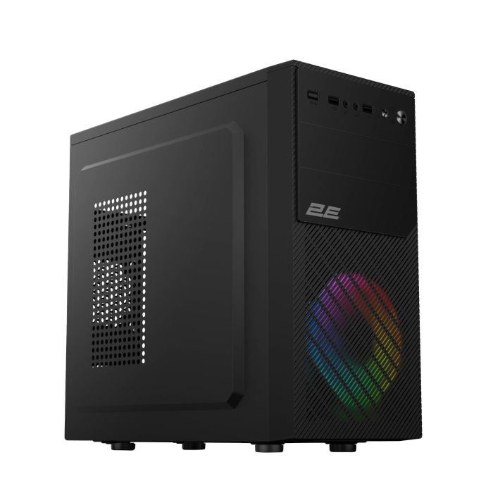 2E PC case Basis RD850 without PSU, 1xUSB3.0, 2xUSB2.0, 1x120mm ARGB, VGA 290mm, Metal Side Panel, mATX, black