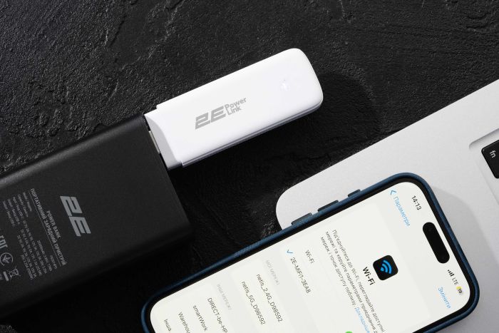 Мобильный маршрутизатор 2E PowerLink (MiFi-1 2024) LTE, Wi-Fi4, 1xUSB, 1xCRC9 белый