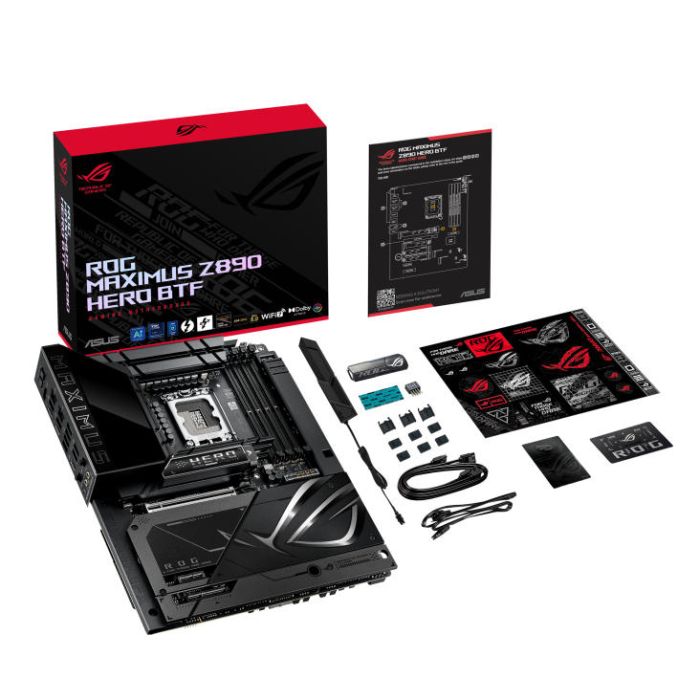 Материнcька плата ASUS ROG MAXIMUS Z890 HERO BTF s1851 Z890 4xDDR5 M.2 Thunderbolt HDMI Wi-Fi BT ATX BTF скрытое подключение разъемов