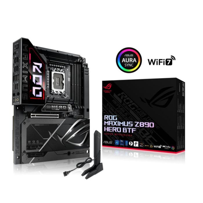 Материнcька плата ASUS ROG MAXIMUS Z890 HERO BTF s1851 Z890 4xDDR5 M.2 Thunderbolt HDMI Wi-Fi BT ATX BTF скрытое подключение разъемов