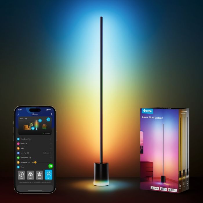 Торшер розумний Govee H607C Floor Lamp 2, 1725Lm, RGBICWW, WI-FI/Bluetooth, чорний