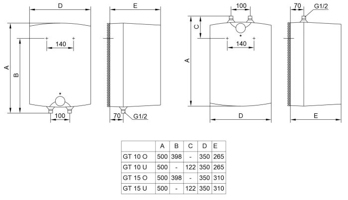 Водонагреватель TIKI GT10U/B9 10 л, под мойкой, A, 700187