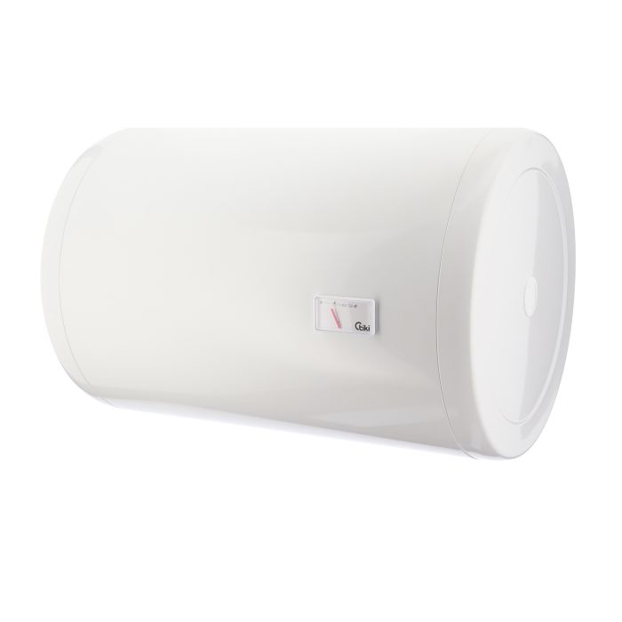 Electric water heater TIKI round GBH, 100L, 2kW, dry, horizontal mounting, mechanical control, D, white, 700180