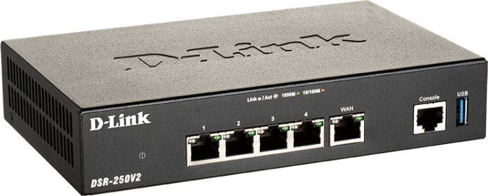VPN-Router  4xGE LAN, 1xGE WAN D-Link DSR-250V2