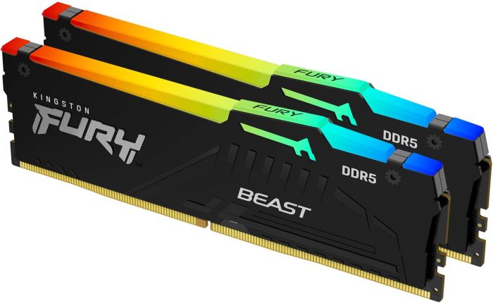 Пам'ять ПК Kingston DDR5 64GB KIT (32GBx2) 6400 FURY Beast RGB XMP