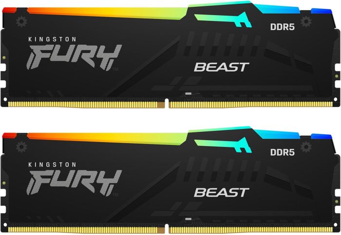 Пам'ять ПК Kingston DDR5 64GB KIT (32GBx2) 6400 FURY Beast RGB XMP