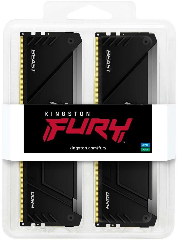 Пам'ять ПК Kingston DDR4 16GB KIT (8GBx2) 3600 FURY Beast RGB