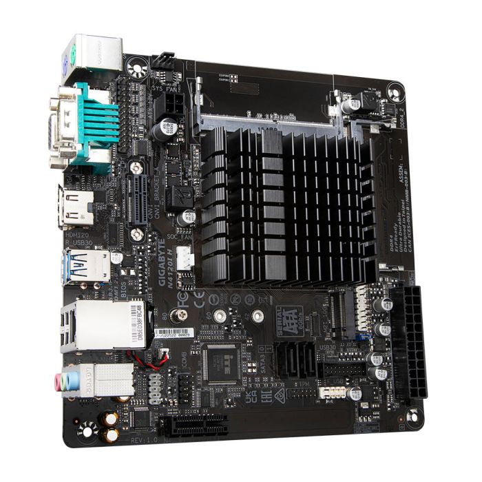 GIGABYTE Motherboard N4120I H Intel Celeron 2.6 GHz 2xDDR4 M.2 HDMI D-Sub mITX