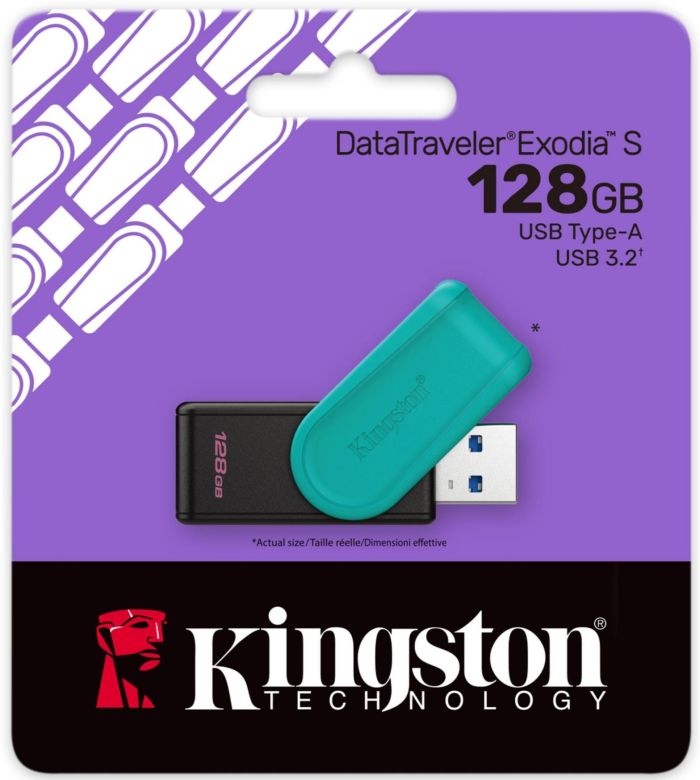 Накопичувач Kingston  128GB USB 3.2 Type-A Gen1 DT Exodia S