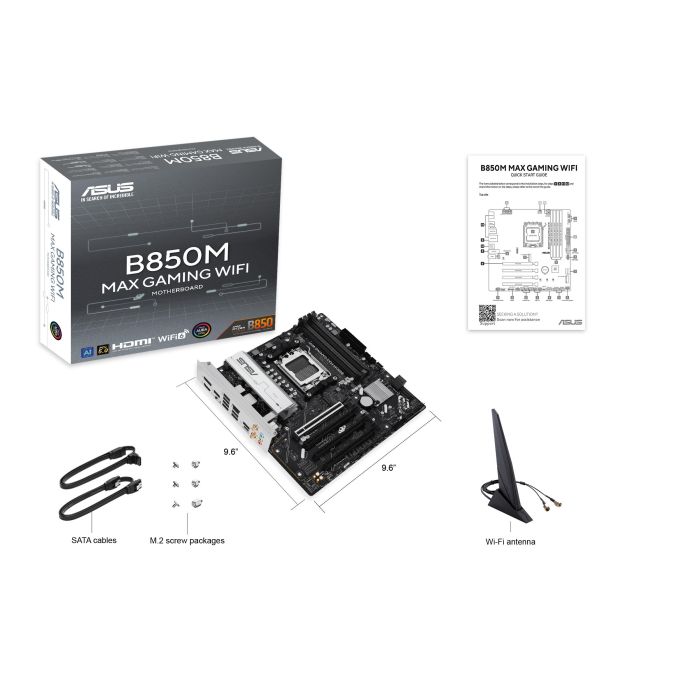 Материнcька плата ASUS B850M MAX GAMING WIFI sAM5 B850 4xDDR5 M.2 HDMI DP WiFi BT mATX