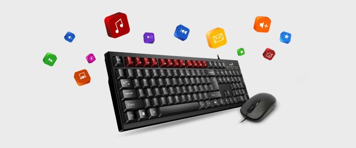 Комплект клавіатура та миша Genius KM-100SE, AI, EN/UKR, чорний