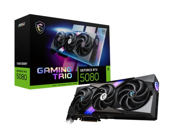 Видеокарта MSI GeForce RTX 5080 16GB GDDR7 GAMING TRIO OC