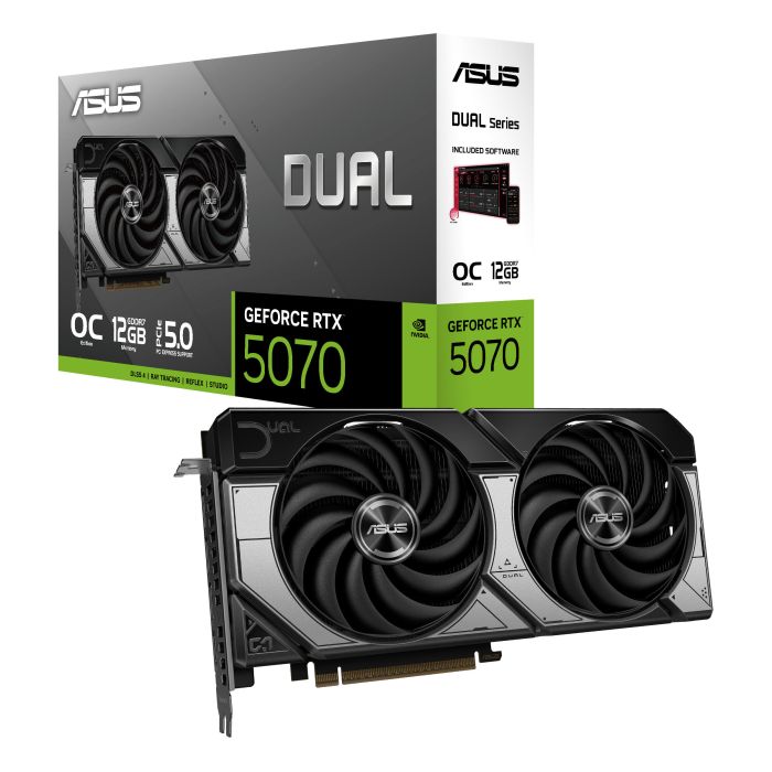 Видеокарта ASUS GeForce RTX 5070 12GB GDDR7 OC DUAL-RTX5070-O12G