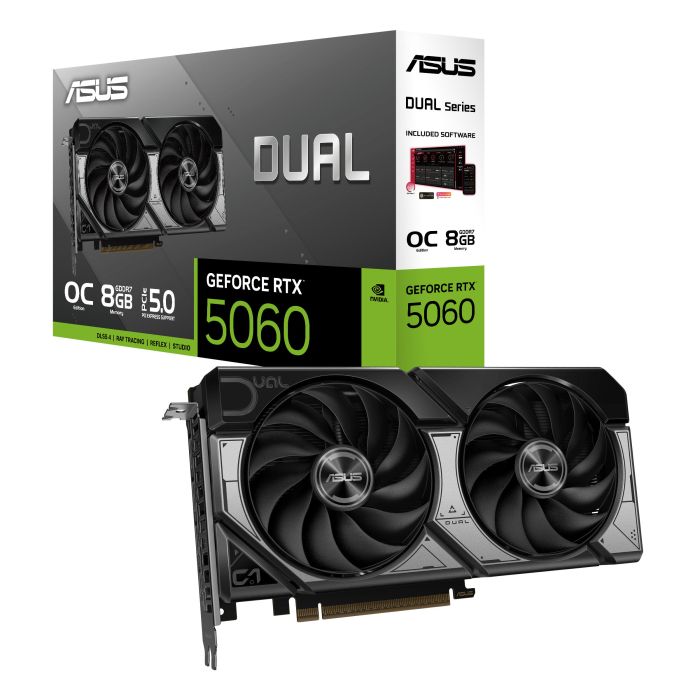 ASUS Graphic Card GeForce RTX 5060 8GB GDDR7 OC DUAL-RTX5060-O8G