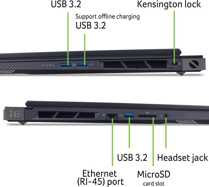 Ноутбук Acer Predator Helios 18 PH18-73 18" WQXGA IPS, Intel U9-275HX, 64GB, F2TB, NVD5080-16, Lin, чорний