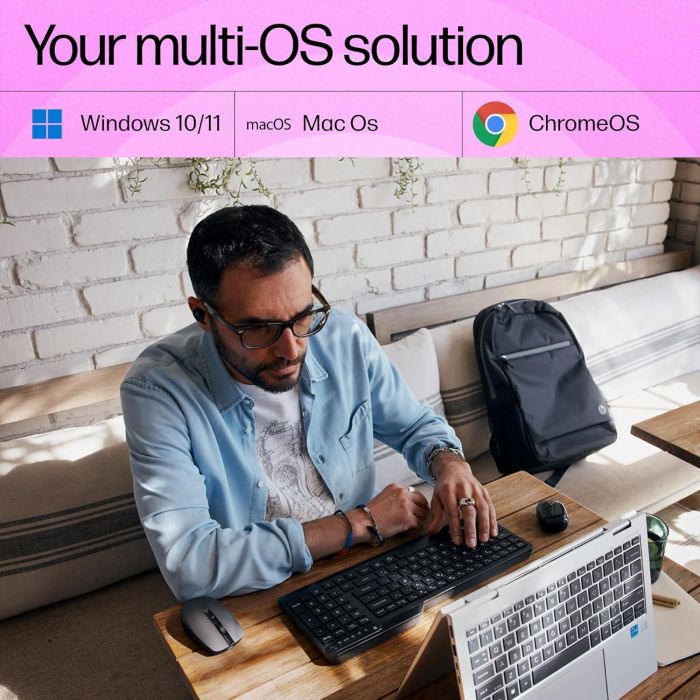 Клавиатура мембранная HP 460 Multi-Device 102key, BT, EN/UK, чёрный