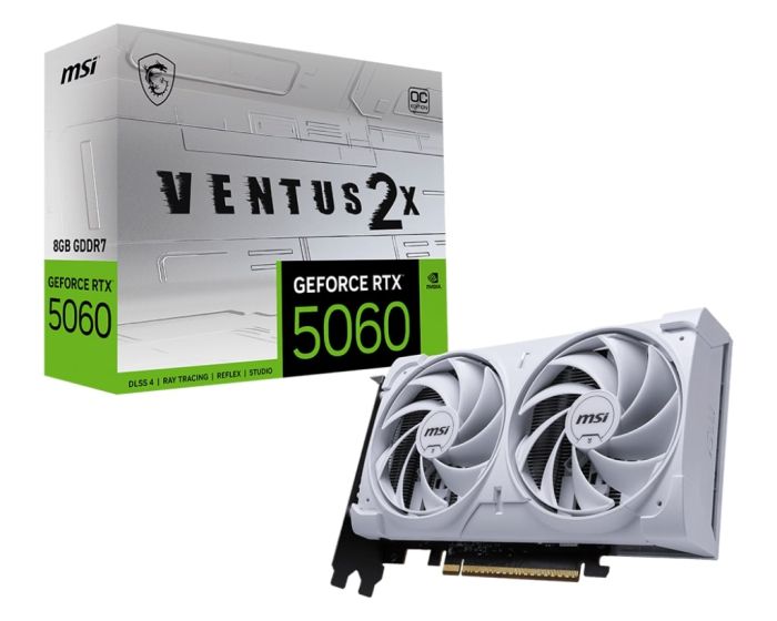 Видеокарта MSI GeForce RTX 5060 8GB GDDR7 VENTUS 2X OC WHITE