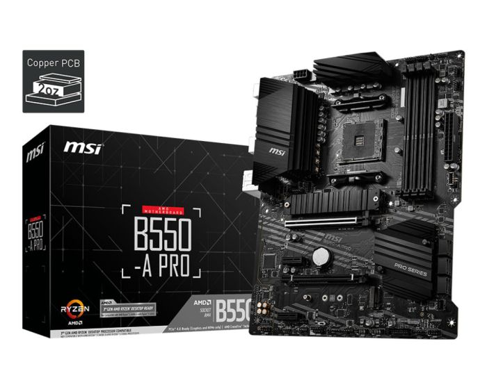 MSI Motherboard B550-A PRO sAM4 B550 4xDDR4 HDMI DP ATX