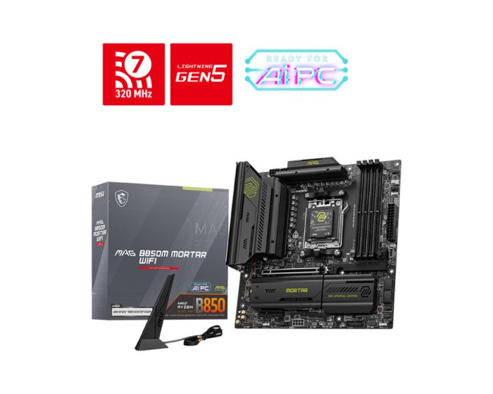 MSI Motherboard MAG B850M MORTAR WIFI sAM5 B850 4xDDR5 M.2 HDMI WiFi BT mATX