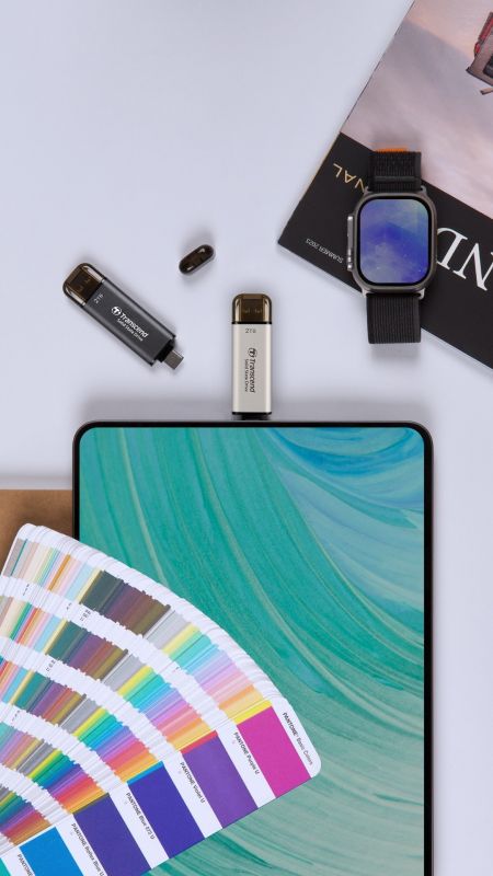 Портативний SSD Transcend  512GB USB 3.1 Gen 2 Type-A + Type-C ESD310 Чорний