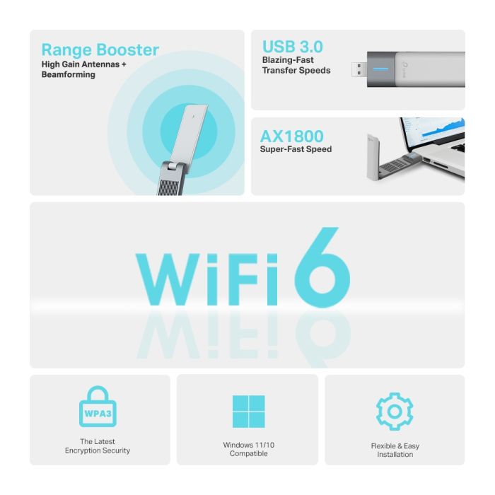 WiFi-адаптер TP-LINK Archer TX20UH AX1800, USB
