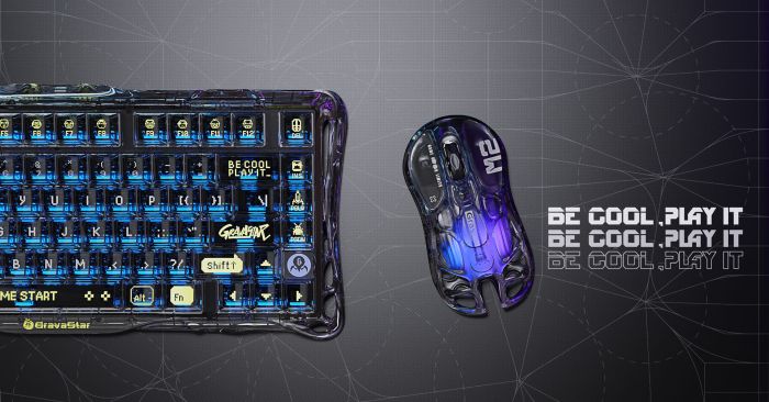 Мышь GravaStar Mercury M2, BT/WL/USB-A, RGB, черный