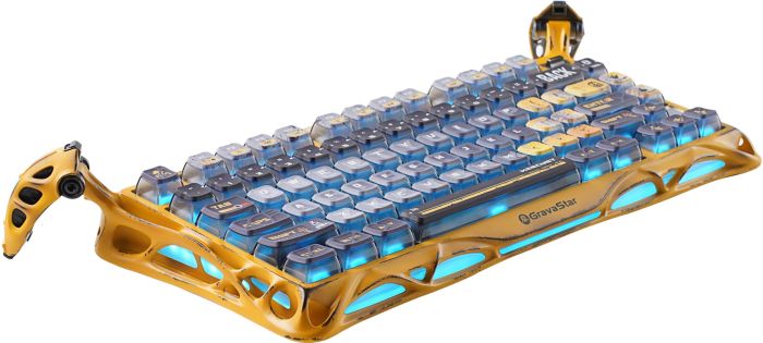 Клавиатура механическая GravaStar Mercury K1 Pro 80keys, GravaStar x Kailh Speedy Mint, BT/WL/USB, жовтий