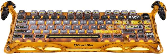 Клавиатура механическая GravaStar Mercury K1 Pro 80keys, GravaStar x Kailh Speedy Mint, BT/WL/USB, жовтий