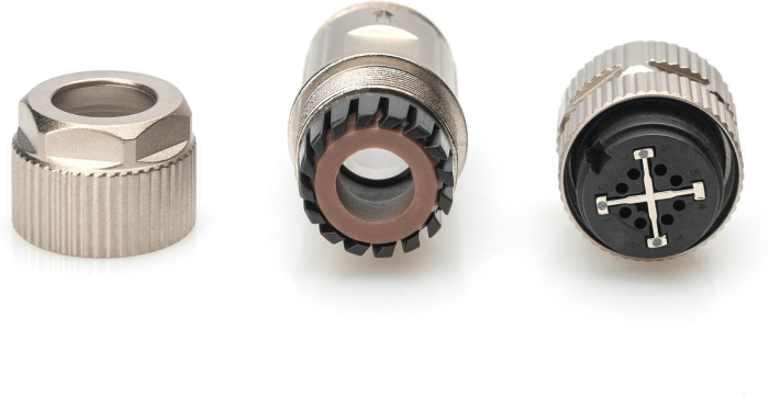 Конектор DIGITUS CАТ 6A M12 F, X-coded, STP, IP67