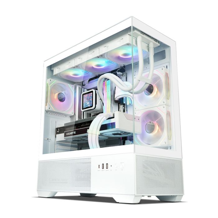 Zalman PC case Chronix without PSU, 1xUSB3.0, 1xUSB2.0, 1x Type C, 2x120mm ARGB Reverse,  1x120mm ARGB, VGA 410mm, LCS ready, TG Side/Front Panel, ATX, white