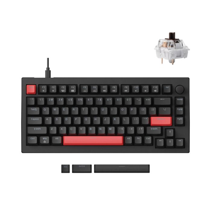 Клавиатура механическая Lemokey X4 84Key, Keychron Brown, USB-A, QMK/VIA, Hot-Swap, EN/UKR, RGB, чорний