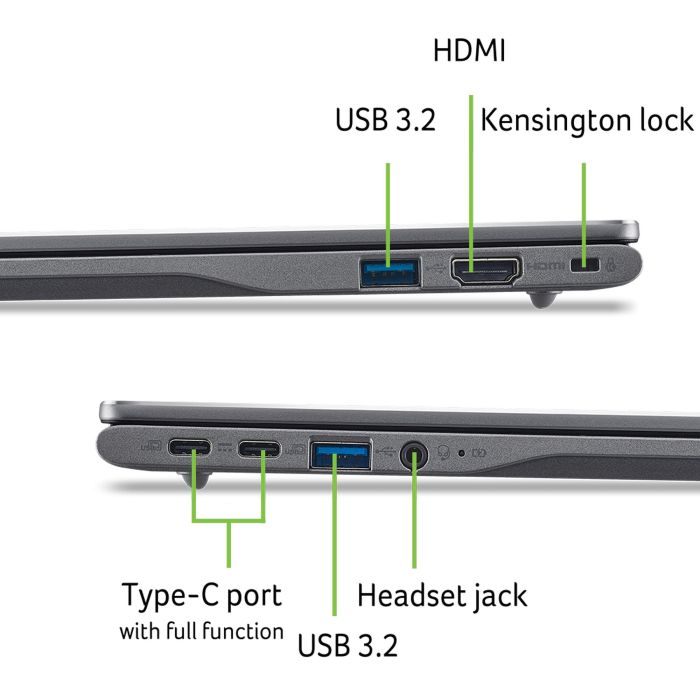 Acer Notebook Chromebook Plus CB514-5H 14" WUXGA IPS, Intel i5-1334U, 16GB, F512GB, UMA, ChromeOS, gray