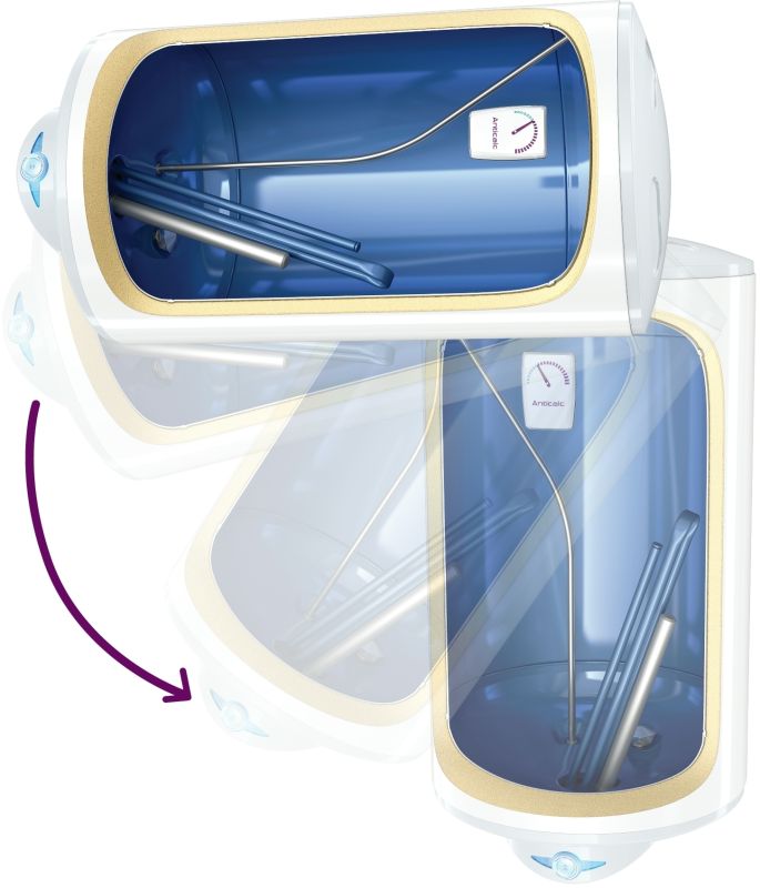 Water heater electr. TESY Anticalc REV 100 round GCR 1004424D B14 TBRC, 100 l, 2.4 kW, dry, universal mounting, mechanical control, C, white