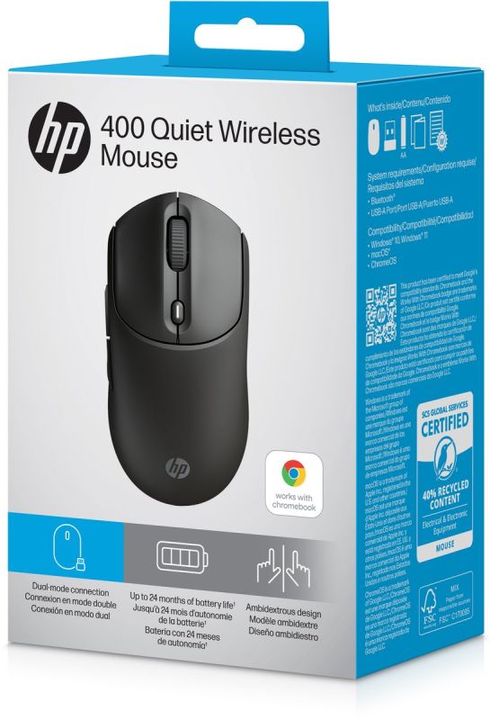 Миша HP 400 Quiet, WL/BT, чорний