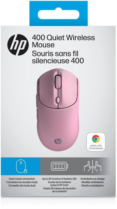 Миша HP 400 Quiet, WL/BT, рожевий