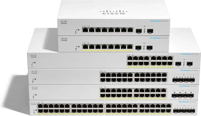 Cisco Switch CBS220 24xGE, PoE, 4x10G SFP+, Smart