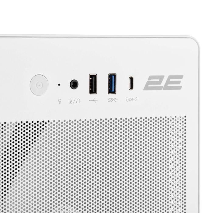 Корпус 2E Credo V285W без БЖ, 1xUSB3.0, 1х USB 2.0, 1xUSB Type-C, 1x120мм, VGA 300мм, mATX, білий