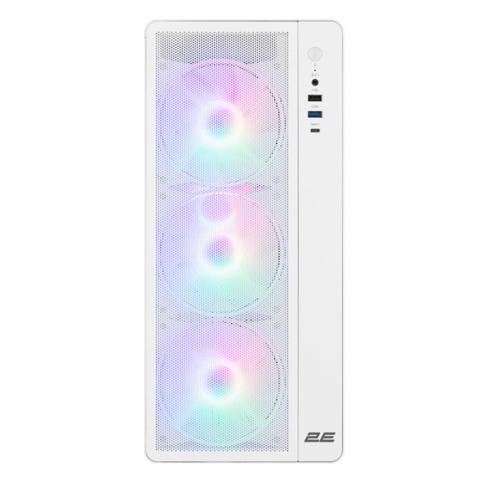 , PC case 2E GAMING Credo Plus V510W without PSU, 1xUSB3.0, 1х USB 2.0, 1xUSB Type-C, 4x120mm RGB Rainbow, VGA 310mm, TG Side Panel, ATX, white 2E Gaming 2E-V510W
