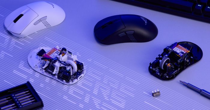 Мышь ASUS ROG Keris II Origin, RGB, USB-A/WL/BT, чёрный