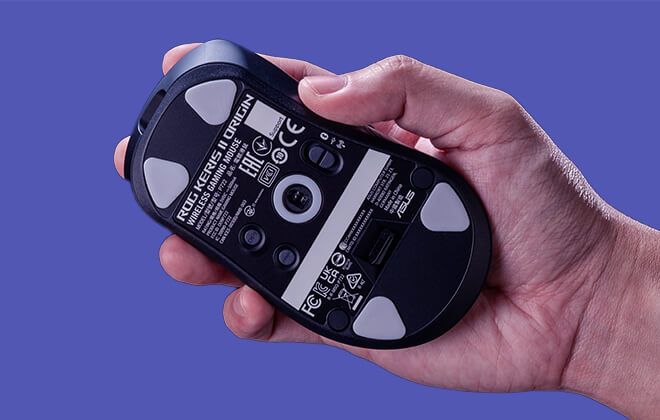 Мышь ASUS ROG Keris II Origin, RGB, USB-A/WL/BT, чёрный