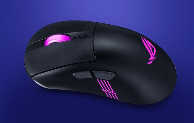 Мышь ASUS ROG Keris II Origin, RGB, USB-A/WL/BT, чёрный