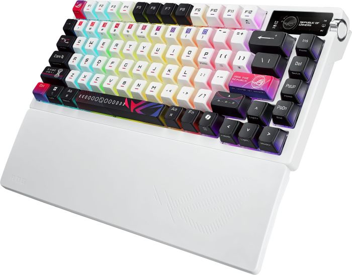 Keyboard mechanical ASUS ROG Azoth X 81key, NX Snow, USB-A/WL/BT, EN, RGB, white