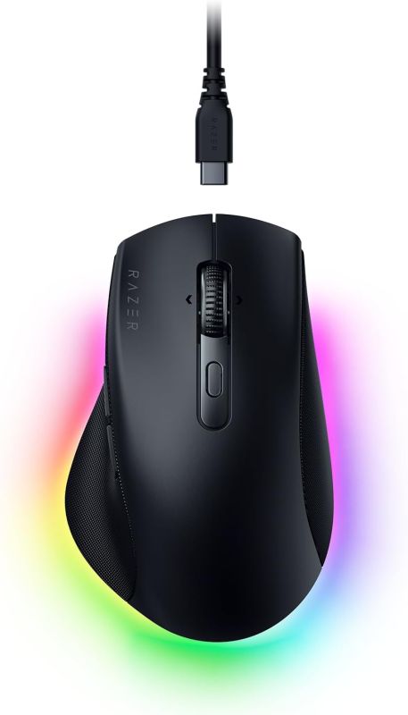 Мышь Razer Pro Click V2, RGB, USB-A/WL/BT, чёрный