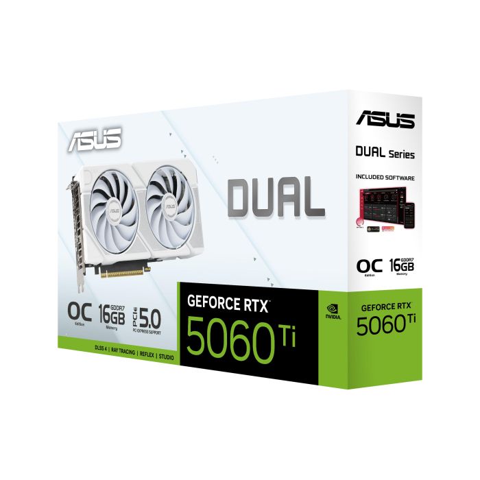 ASUS Graphic Card GeForce RTX 5060 TI 16GB GDDR7 OC DUAL-RTX5060TI-O16G-WHITE