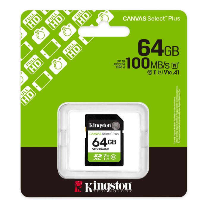 Kingston SD   64GB C10 UHS-I V10 R100MB/s
