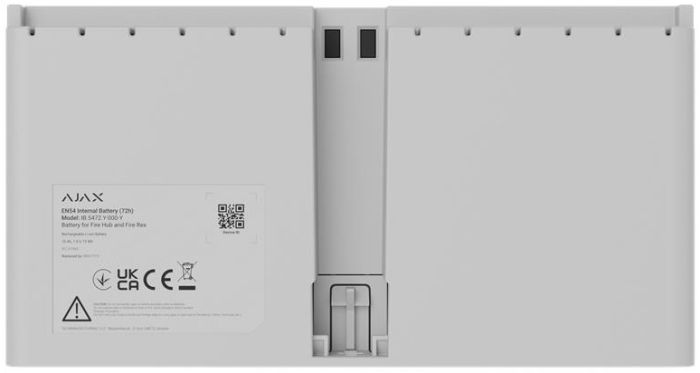Аккумулятор Ajax EN54 Internal Battery 72h white, для Ajax Fire Hub и Ajax Fire ReX, 72 часа, EN54, белый